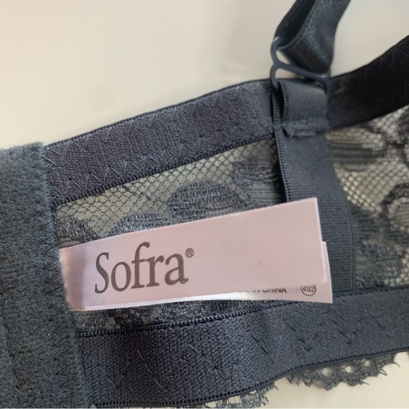 Sofra Black and Pink Lace Bra - Picture 3 of 4